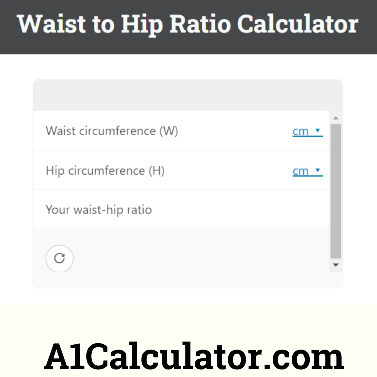 Waist To Hip Ratio Calculator Free Online A1calculator